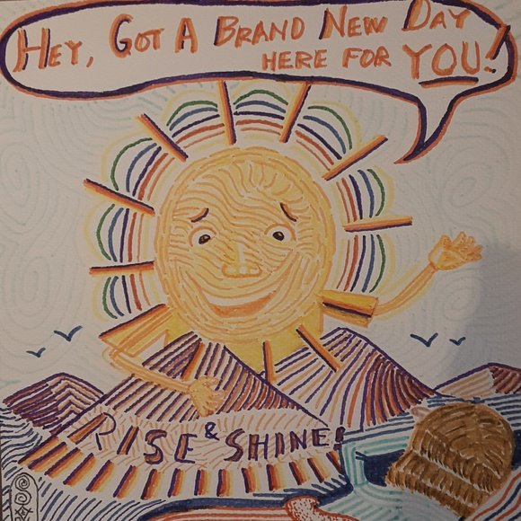 "Rise and Shine", Original, Whimsical Art (watercolor pens) - Picture 1 of 1